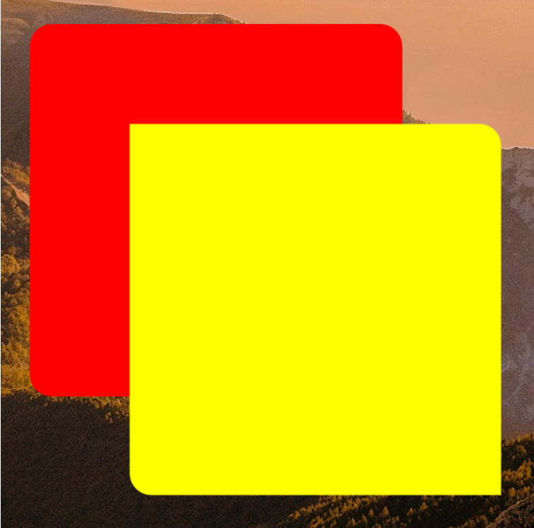 红色为QtQuick圆角/黄色为Treeland圆角